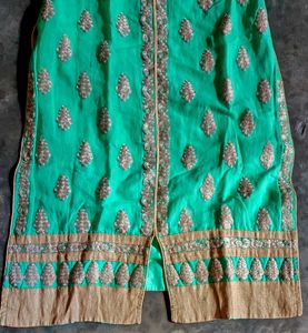 Green &amp; Gold Print Kurti