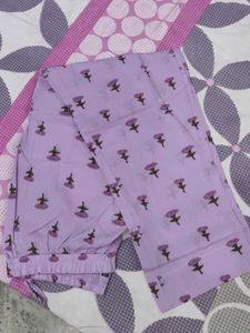 Lilac Floral Print Kurta Set