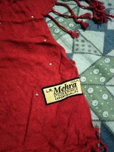 Red Embellished winter stole
