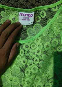 Neon Green Lace Tank Top
