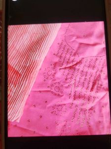 Pink &amp; Floral Dress Material