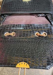 Stylish Black Textured Clutch