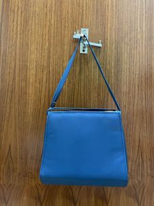 Floral Print Blue Handbag