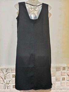 Classic Black V-Neck Midi Dress
