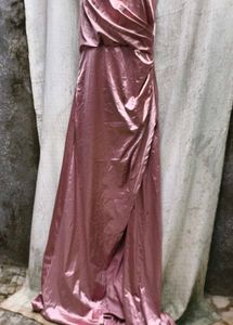 Elegant Satin Slit Dress