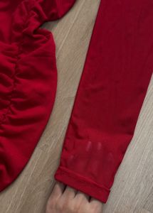 Mesh Red Bodycon Mini Dress