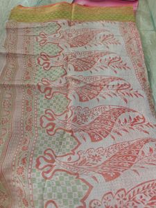 Cotton Saree With Attached Blouse Pc