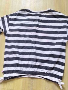 Striped Long Sleeve Top with Hearts