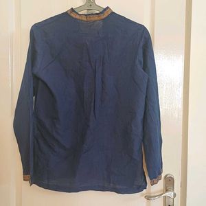 Fabindia Navy Blue Women's Shirt