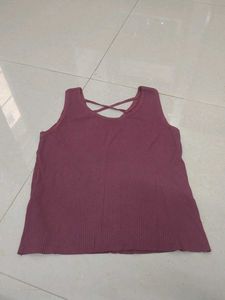 Ribbed Tank Top with Criss-Cross Back