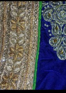 Royal Blue Embellished Saree