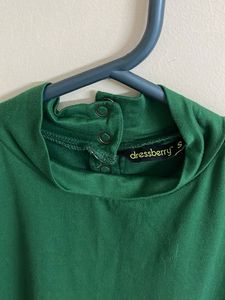 Green Mock Neck T-Shirt