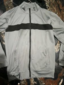 Men's Grey & Black Track Jacket