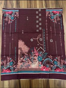 sale on 👉unstiched Maroon F  Print salwar  Se