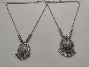 Oxidized Silver Statement Necklace