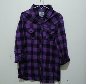 BFD checkered purple plaid shirt