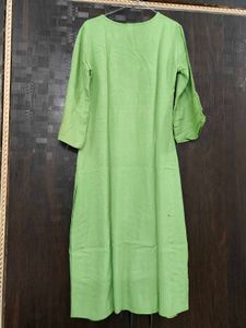 Green Embroidered Kurta with White Pants