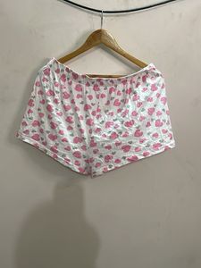 Cute Heart Print Pajama Shorts