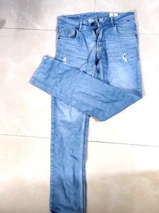 Cantabil Light Wash Distressed Jeans