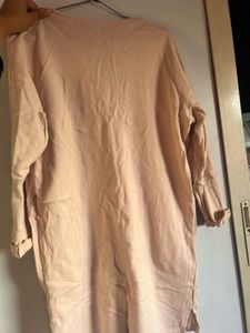 H&amp;M Baby Pink Long Sweatshrit Dress