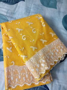 💛Elegant Yellow Saree