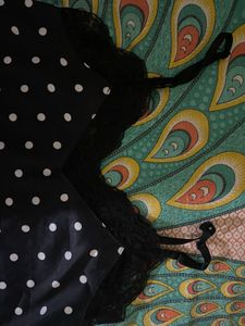 Polka Dot Cami Top with Lace Trim