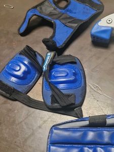 Blue and White Roller Blades