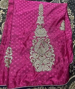 Beautiful Pink Saree with Embellishments