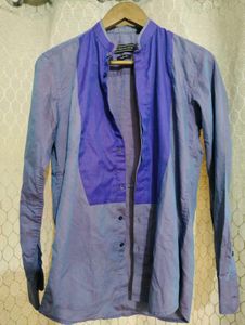 Stylish Dual Tone Purple Party Shirt 38 Slim Fit