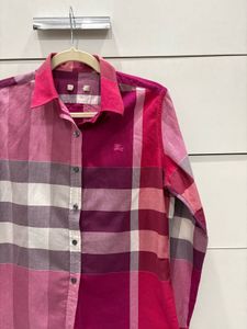 Burberry pink check shirt