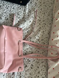 SAVANA Cute Pink Drawstring Shoulder Bag