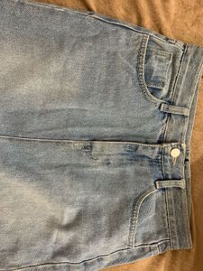 Light Wash Denim Mini Skirt