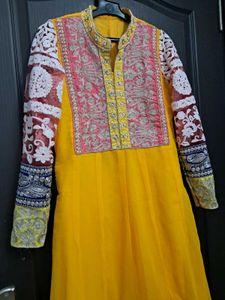 Yellow Embroidered Anarkali