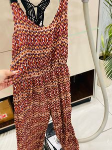 Print modern stylish  jumpsuit with belt