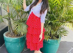 Red Polka Dot Tiered Mini Dress