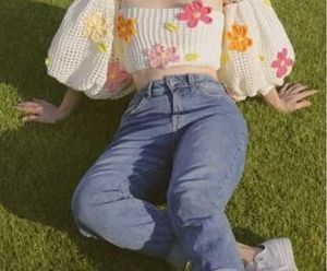 Crochet Off-Shoulder Crop Top