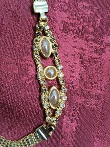 Gold-Tone Bracelet with Stones
