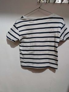 Classic Striped Cropped T-Shirt