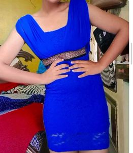 Two Blue And Maroon Red Bodycon Dress Combo