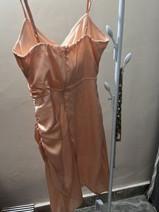 Satin Ruched Mini Dress
