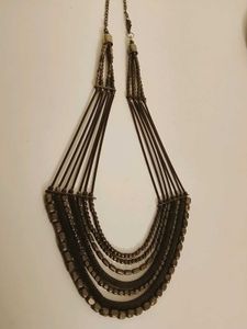 Black Metal Multi-Layered Statement Necklace