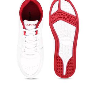 Campus White &amp; Red Sneakers