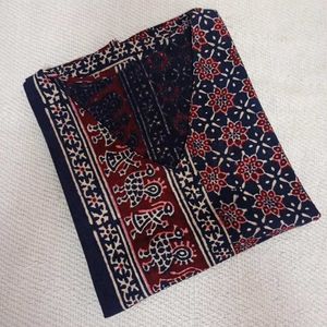 Ajrakh Print Dyed Cotton Tops (Combo of 2)