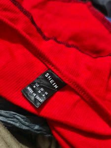 5629. Red Corset Style Cropped Top
