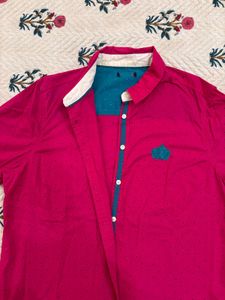 Pink Oversized Button-Up Shirt