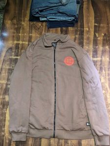The Souled Store Brown Full-Zip Bomber Jacket