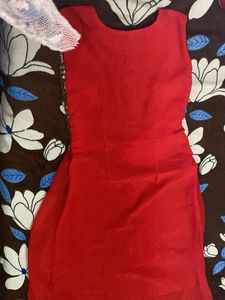Elegant Red Kurta with Gold Embellishment