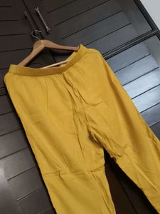 Women Straight Yellow Ethnic Pants