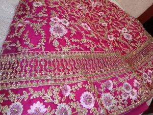 Cherry Pink Heavy Handworked Lahenga
