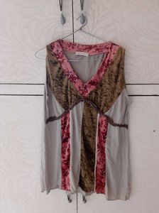 Boho Patchwork V-Neck Sleeveless Top